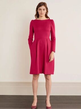 Boden Melanie Ponte Dress, Size 8, Red Raspberry